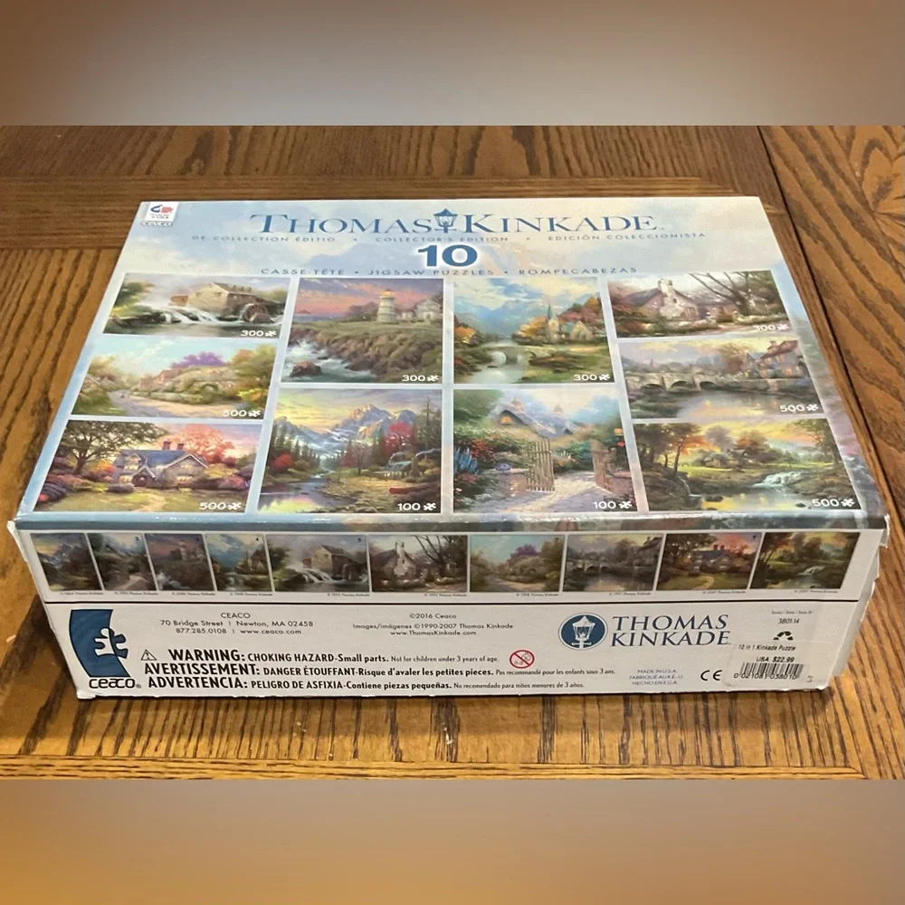 Thomas Kinkade set of 10 beautiful puzzles in one box